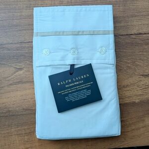 Ralph Lauren Palmer Percale Organic Standard Pillowcases Pkg 2 White Sand NWT